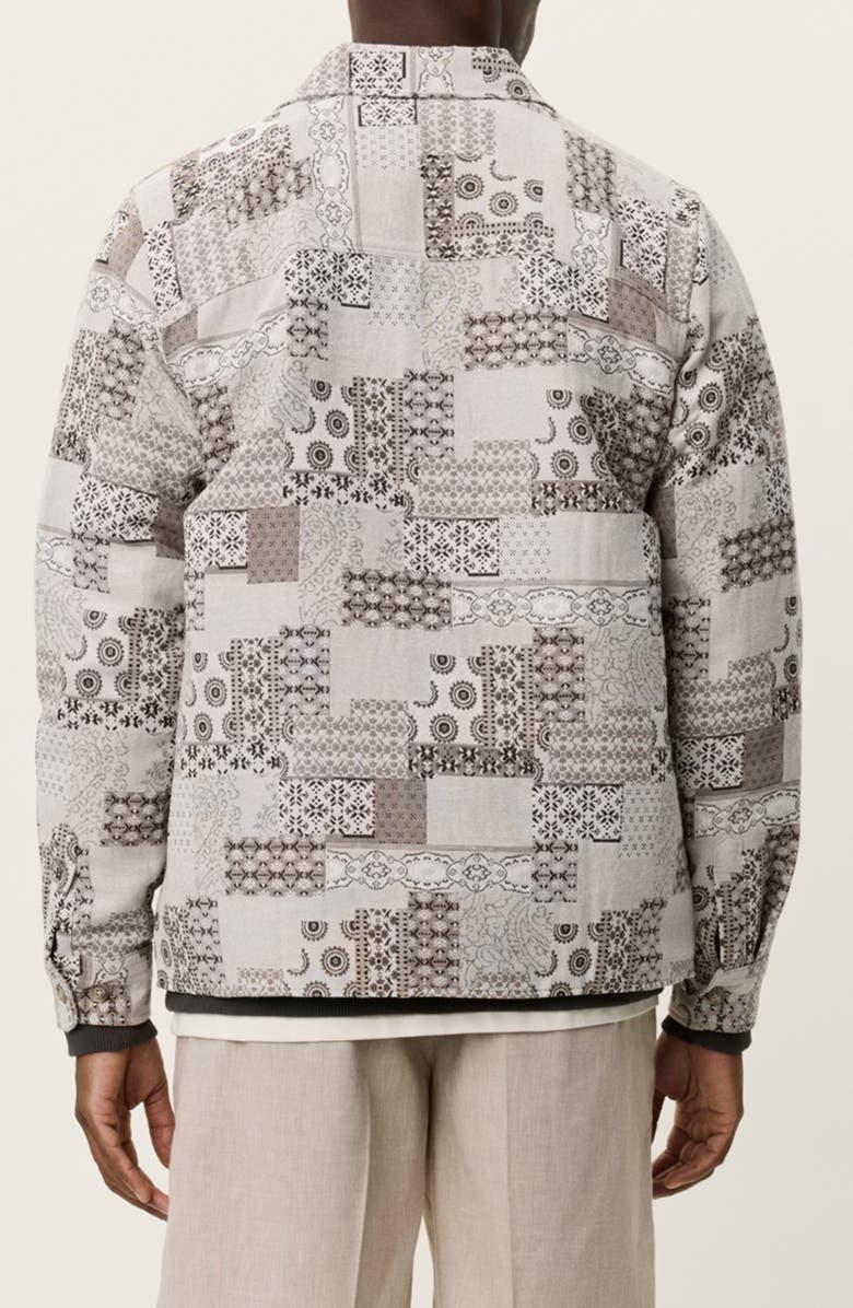 Les Deux Layton Patch Jacquard Button-Up Shirt Jacket, Alternate, color, Light Sand