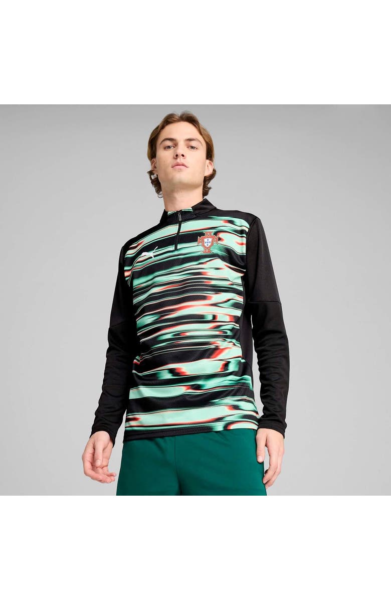 PUMA Men's Puma  Black Portugal National Team 2025 Pre-Match Quarter-Zip Top, Alternate, color, 