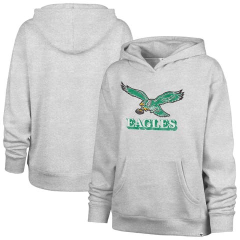 Women's '47  Gray Philadelphia Eagles Distressed Standout Naomi Pullover Hoodie