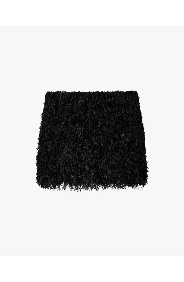 WeWoreWhat Fuzzy Puff Mini Skirt, Alternate, color, Black