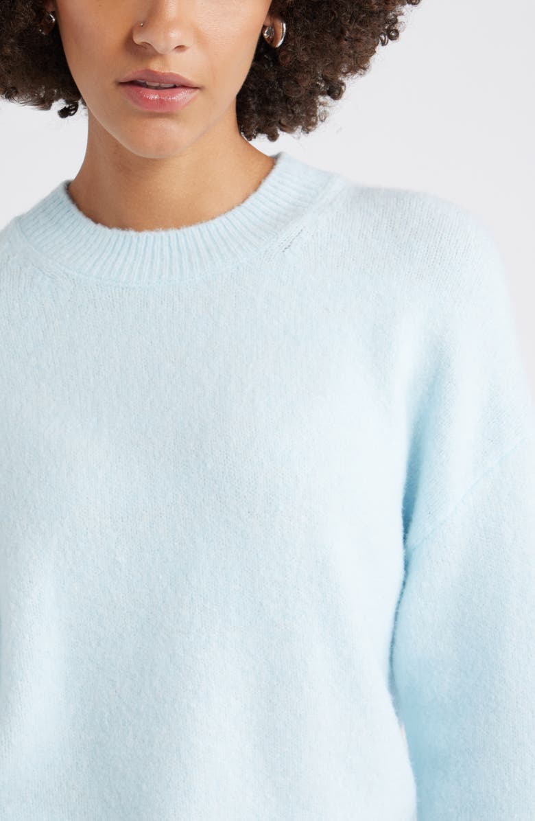 Open Edit Cozy Crewneck Sweater, Alternate, color, Blue Delicate