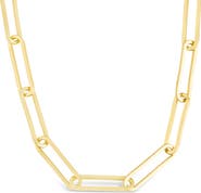 Sterling Forever Dorit Polished Long Paperclip Chain Necklace