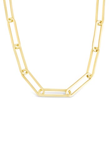 Sterling Forever Dorit Polished Long Paperclip Chain Necklace