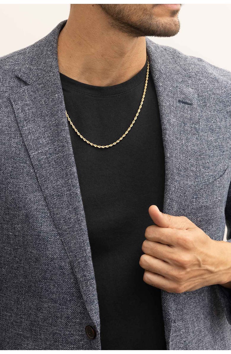 Oradina Men's Titan Rope Statement Chain in 10K Gold, Alternate, color, Yellow Gold