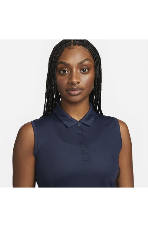 Nike Court Victory Dri-fit Semisheer Sleeveless Polo In Blue