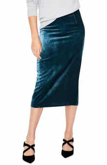 Boden Lorna Velvet Pencil Skirt