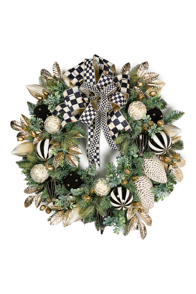 Courtly Checks Illuminated 26-Inch Wreath, Main, color, COURTLY