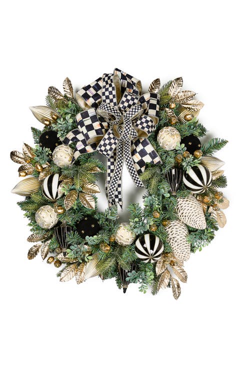 Courtly Checks Illuminated 26-Inch Wreath