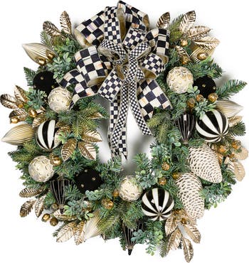 Courtly Checks Illuminated 26-Inch Wreath