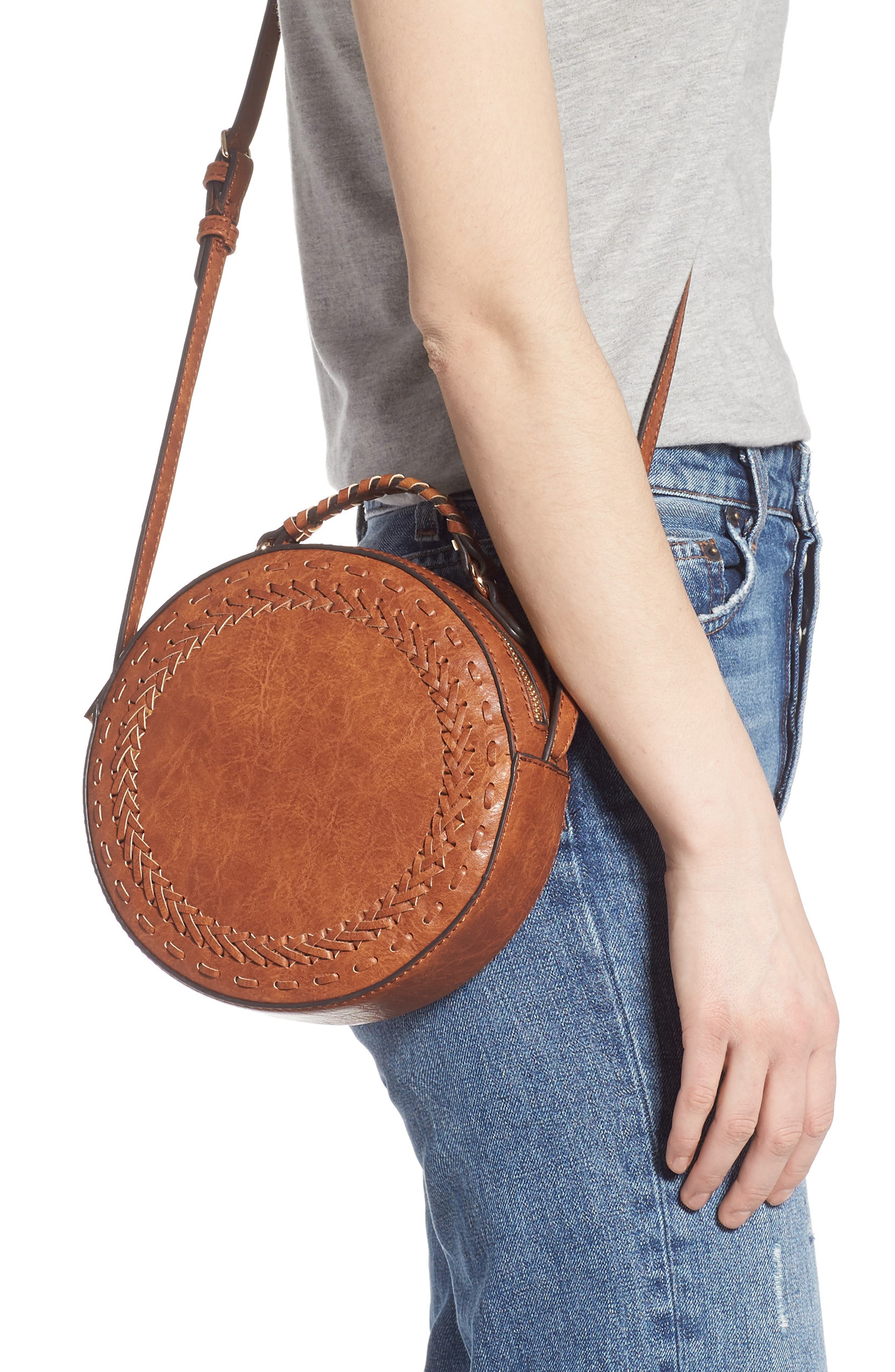 Anora Faux Leather Crossbody Bag, Alternate, color, COGNAC