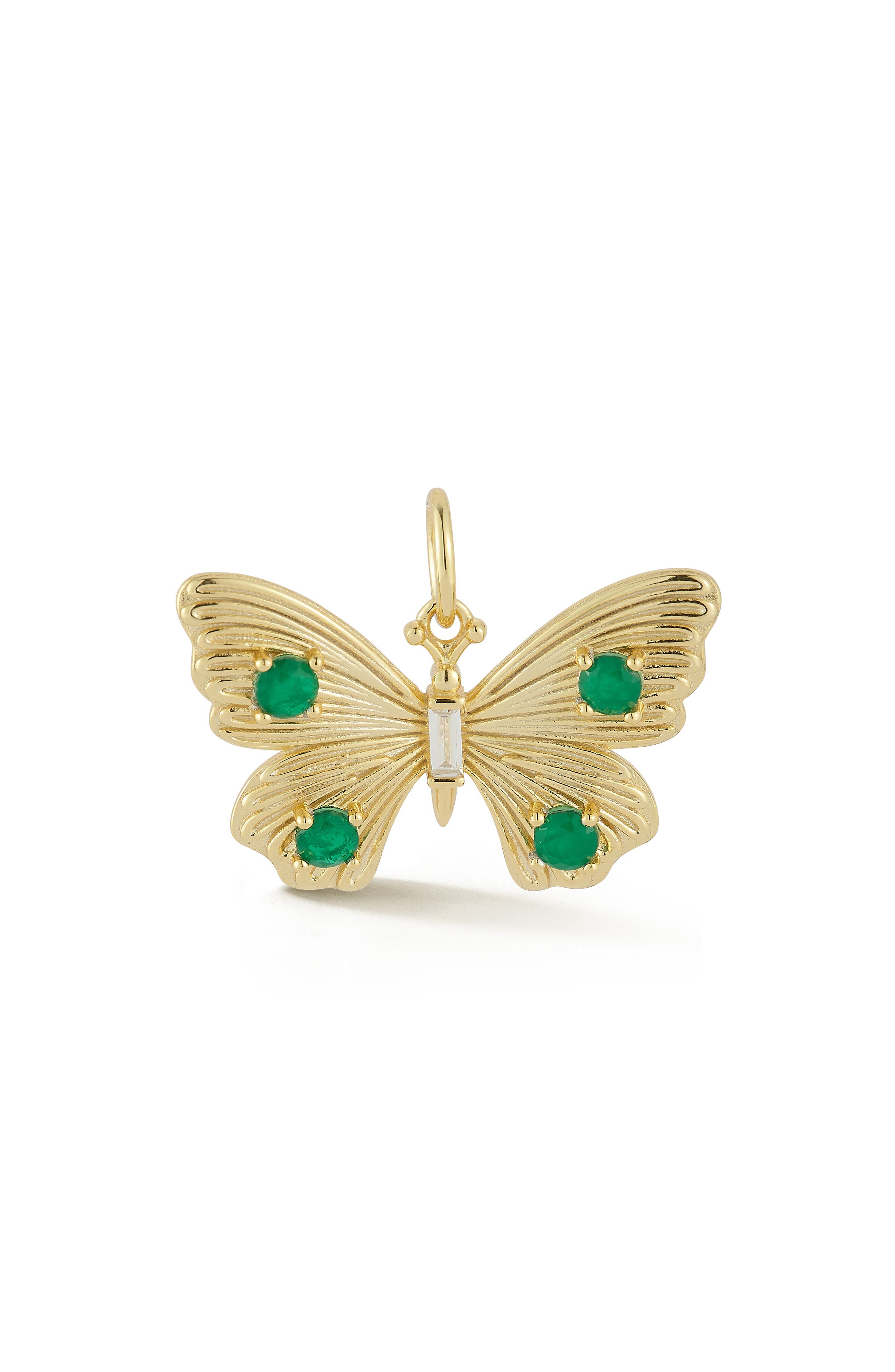 14k Gold Plated Cubic Zirconia Butterfly Charm
