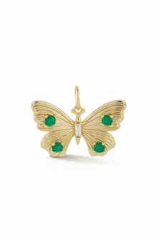14k Gold Plated Cubic Zirconia Butterfly Charm