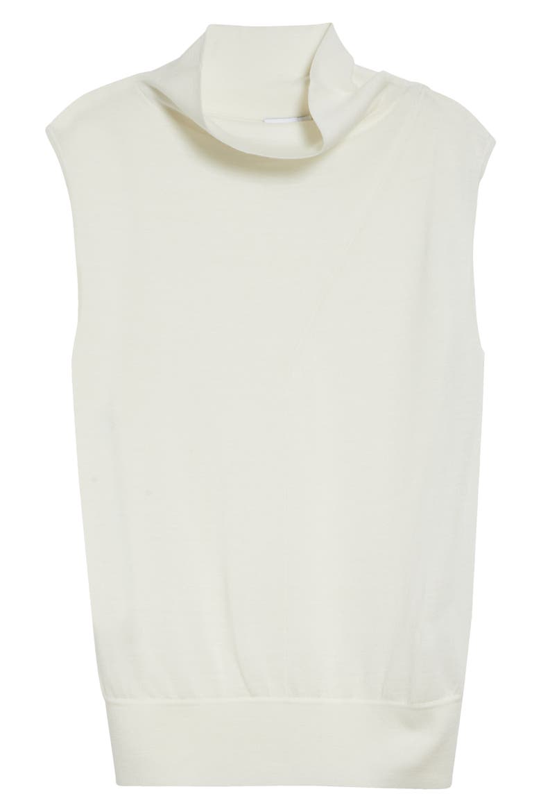 Honey Cowl Neck Sleeveless Wool Sweater, Alternate, color, CREAM