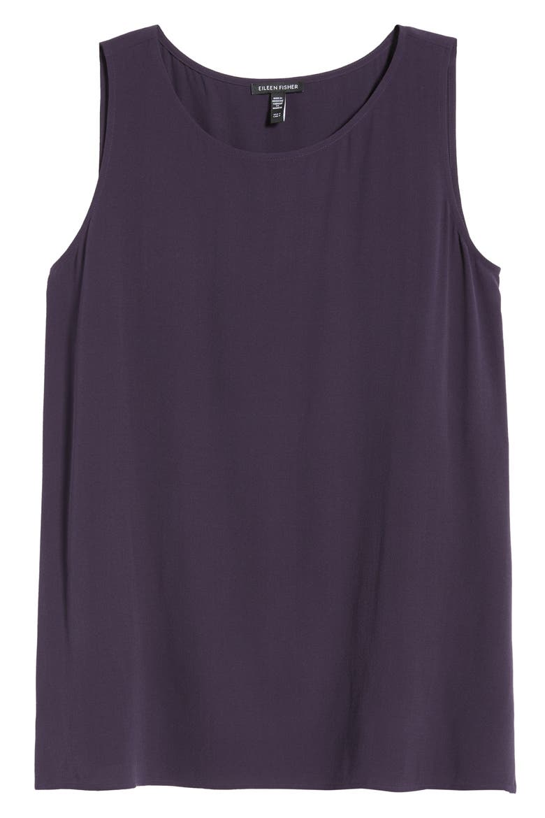 Sleeveless Silk Tunic Top, Alternate, color, AUBERGINE
