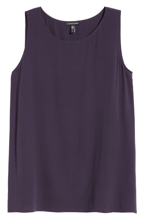 Eileen Fisher Sleeveless Silk Tunic Top In Purple