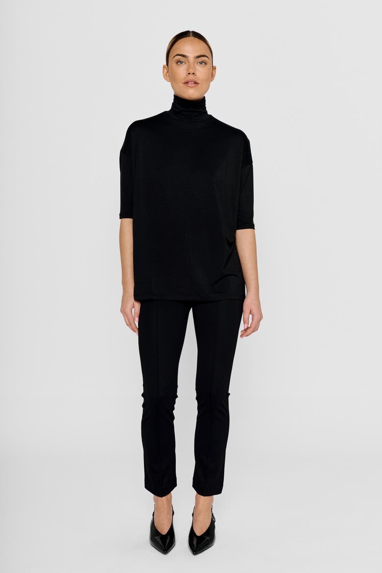 Tomasine Jersey Turtleneck Top, Alternate, color, Black
