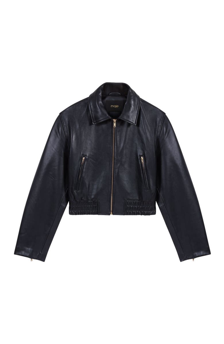 maje Leather jacket, Alternate, color, 