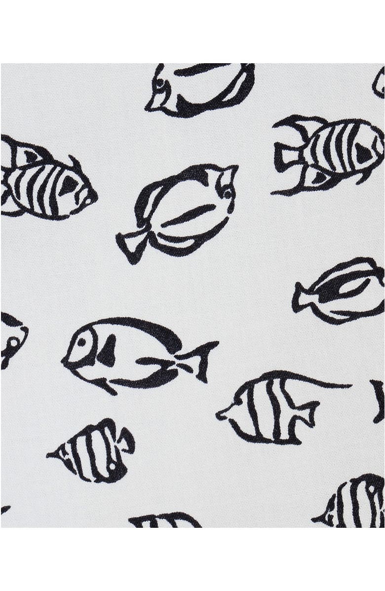 Lands' End Short Sleeve Essential Lightweight Poplin, Alternate, color, Radiant Navy Fish