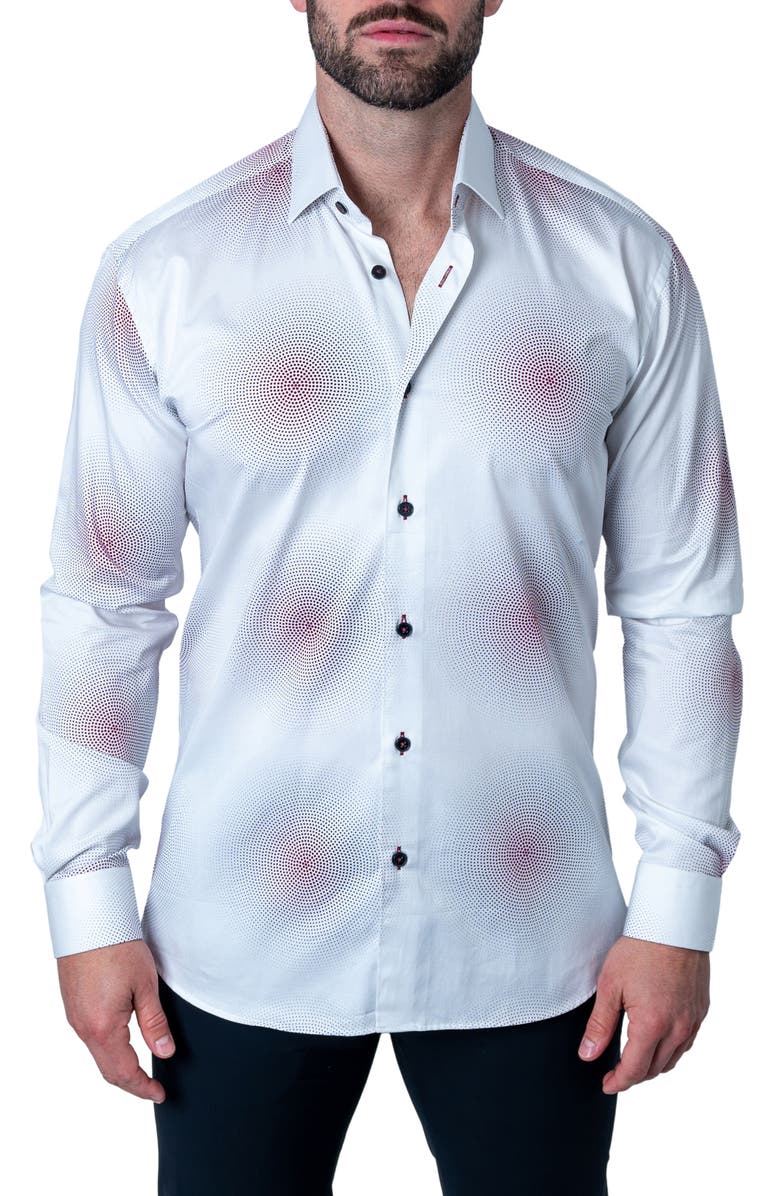 Maceoo Fibonacci Radius Regular Fit Cotton Button-Up Shirt, Main, color,