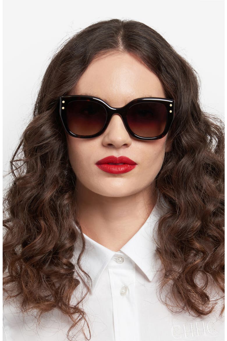 51mm Gradient Square Sunglasses, Alternate, color, HAVANA/ BROWN SF
