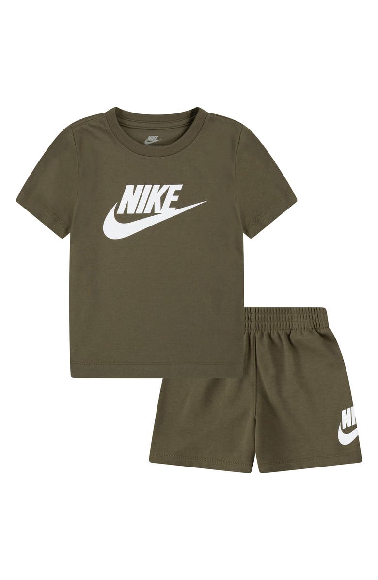 Nike Club Logo T-Shirt & Shorts Set, Main, color, Medium Olive