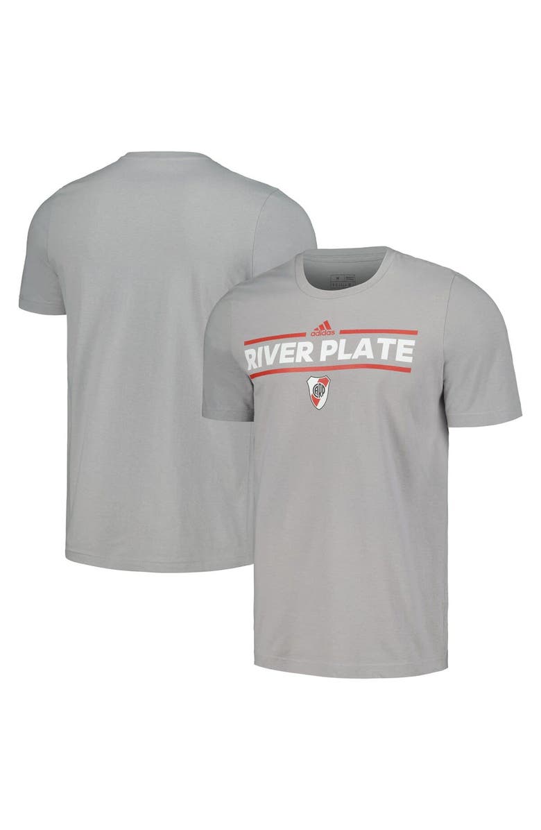 adidas Men's adidas Gray Club Atlético River Plate Lockup T-Shirt, Main, color, Gray