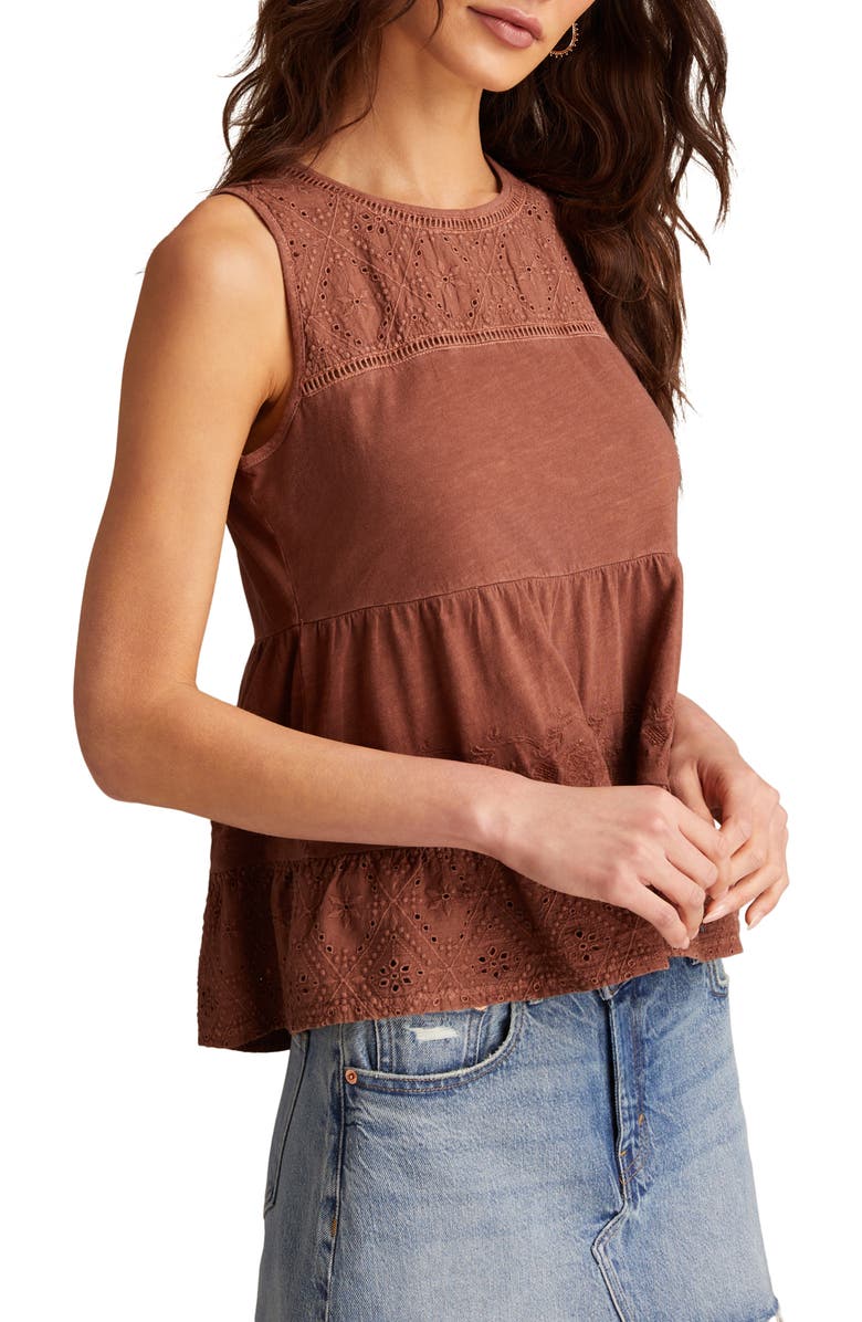 Lucky Brand Embroidered Eyelet Tank, Alternate, color, Cinnamon