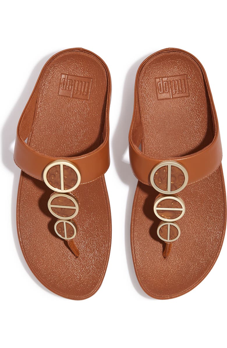 FitFlop Metallic Medallion Flip Flop, Alternate, color, Light Tan