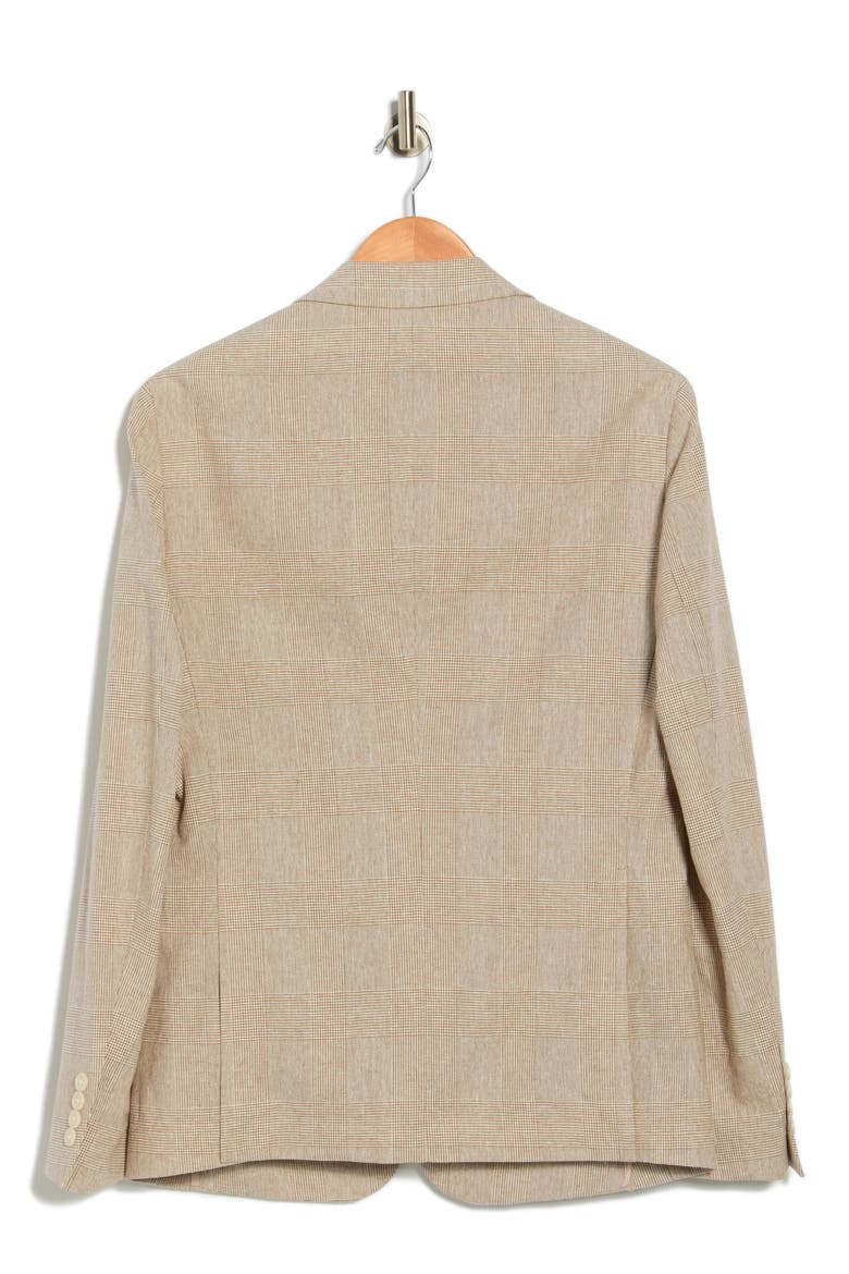 Plaid Linen & Cotton Sport Coat, Alternate, color, BROWN
