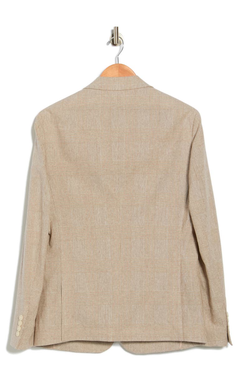 John Varvatos Star USA Plaid Linen & Cotton Sport Coat, Alternate, color, Brown