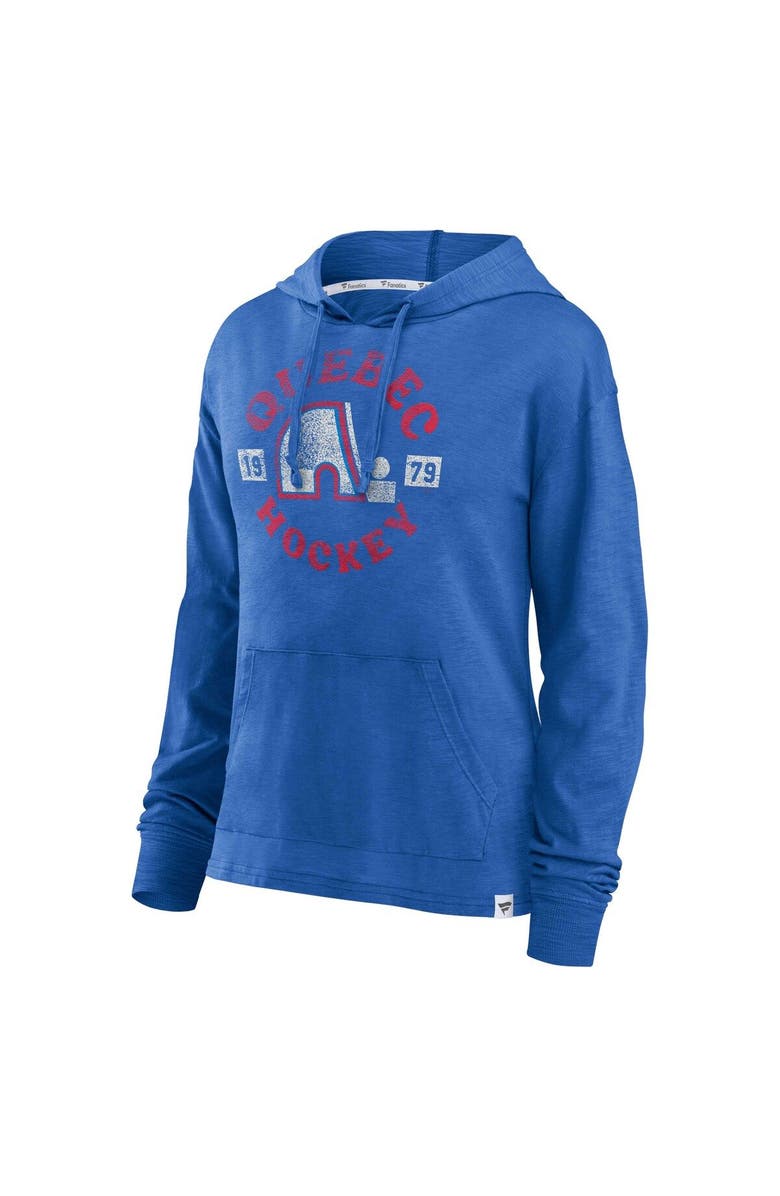 FANATICS Women's Fanatics Branded Royal Quebec Nordiques Heritage Salvation Waffle Pullover Hoodie, Alternate, color, 