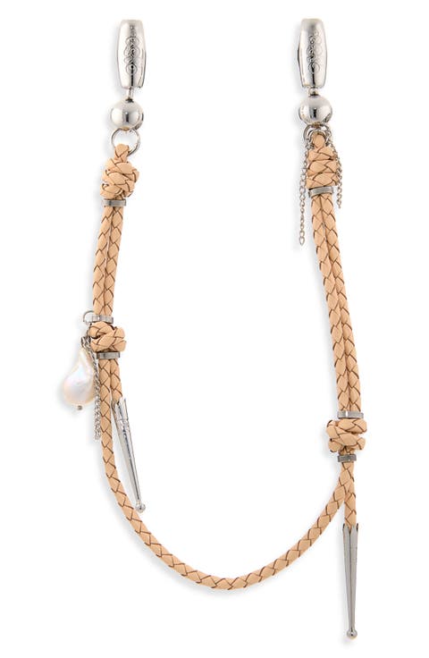 Leather & Pearl Bolo Tie