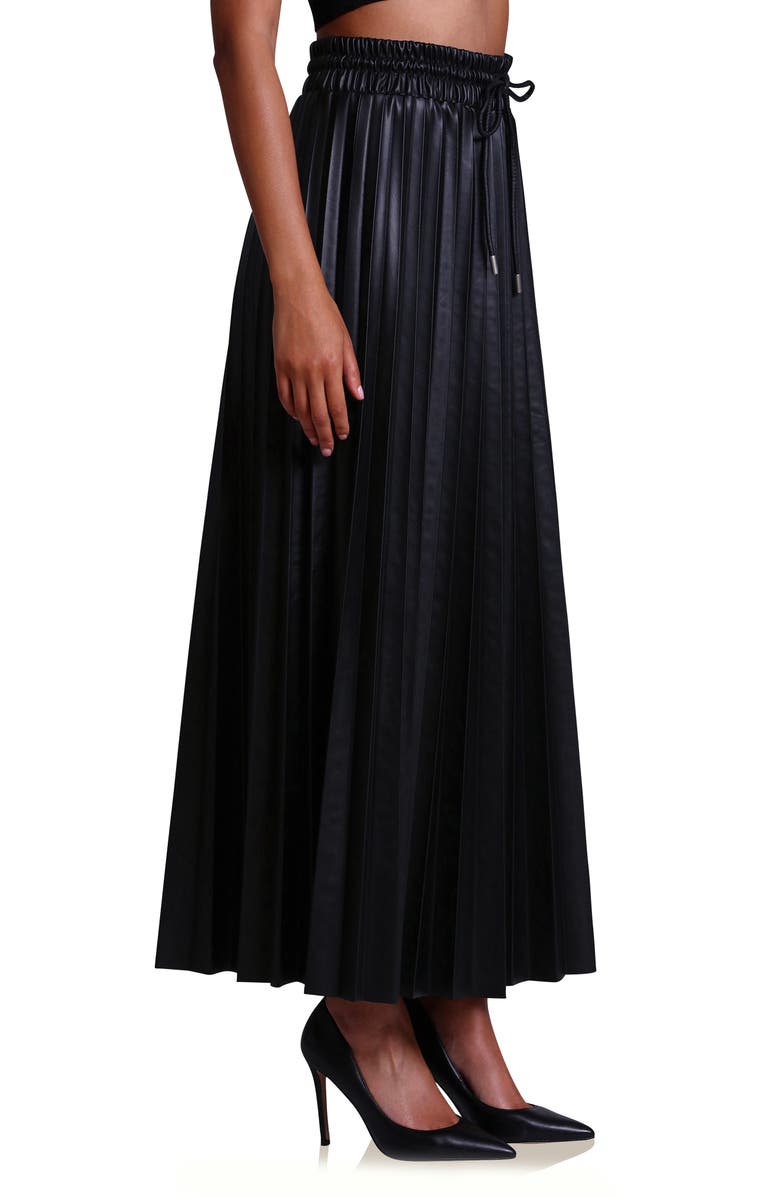 Avec Les Filles Accordion Pleat Faux Leather Maxi Skirt, Alternate, color,