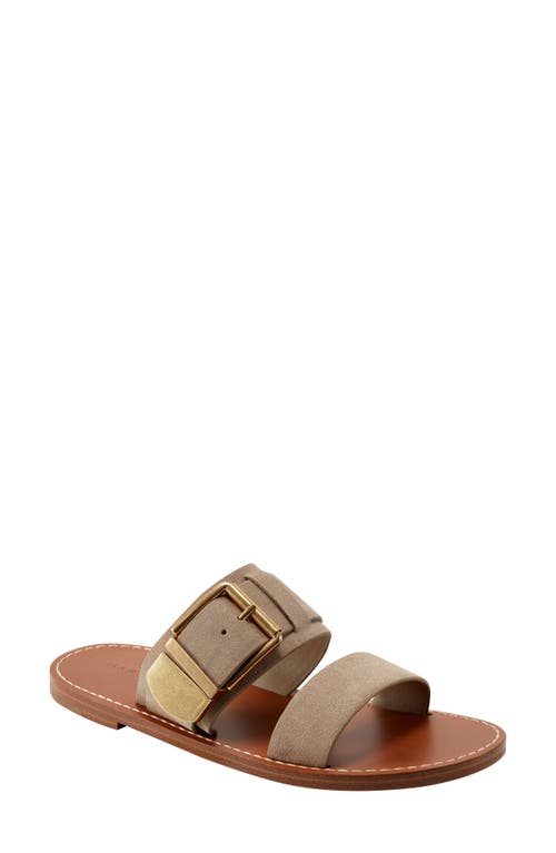 Marc Fisher Ltd Suede Buckle Dual-band Slide Sandals In Brown