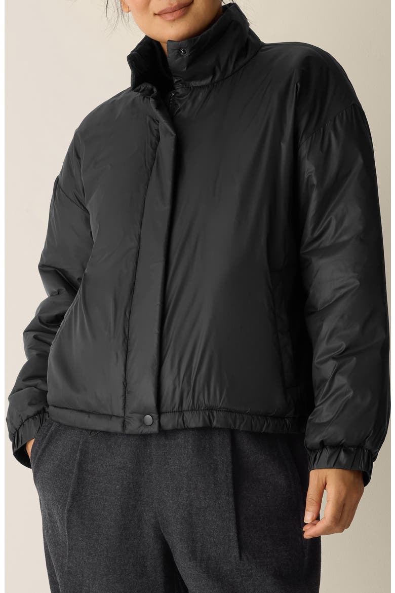 Stand Collar Puffer Jacket, Main, color, BLACK
