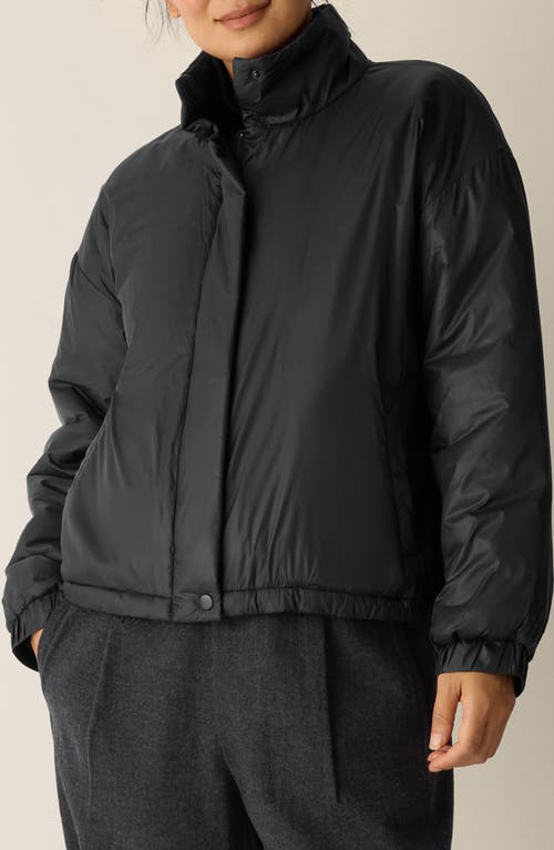 Eileen Fisher Stand Collar Puffer Jacket In Black