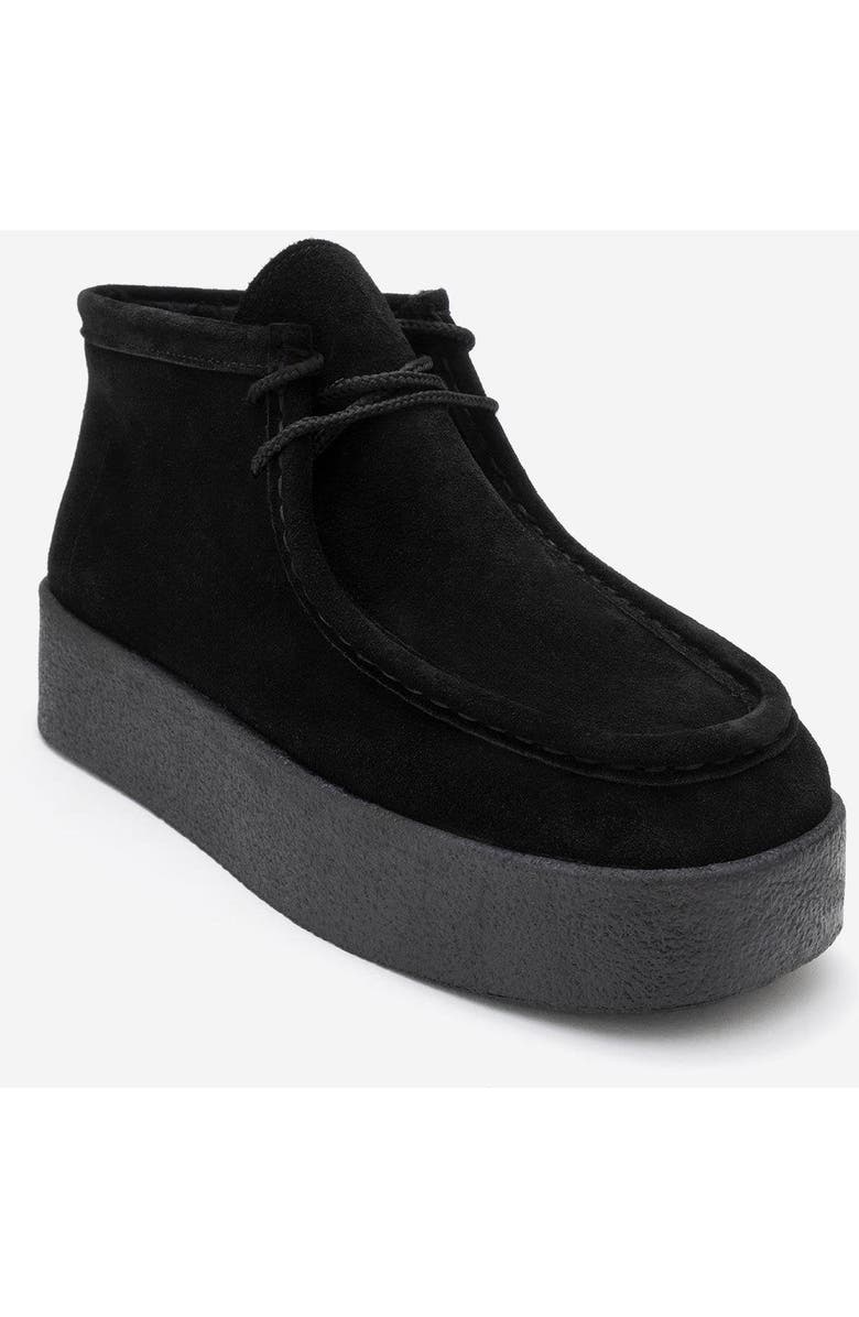 Forever & Always Shoes Melia Leather Platform Boot, Main, color, Black Suede