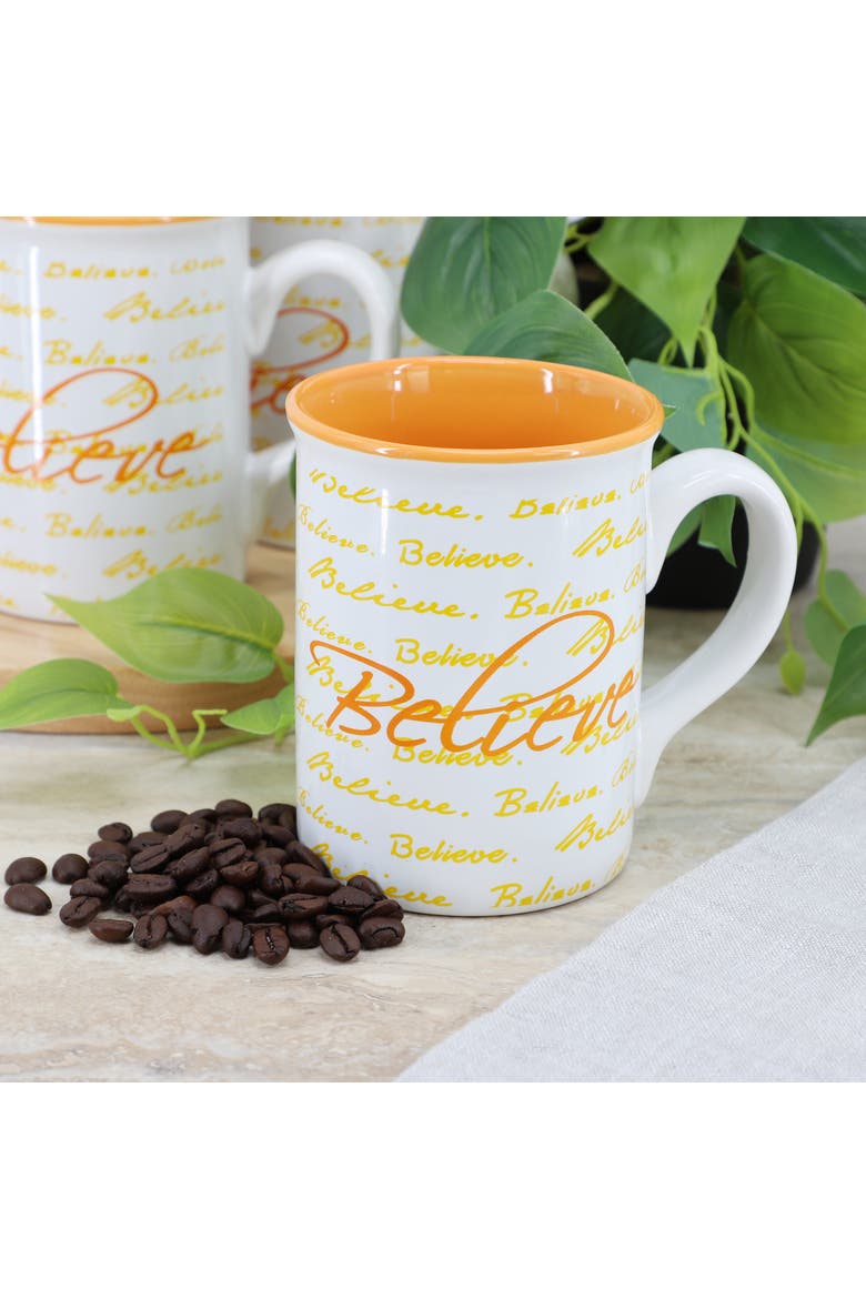 4 Piece 16 Ounce Stoneware Mug Set, Alternate, color, Orange