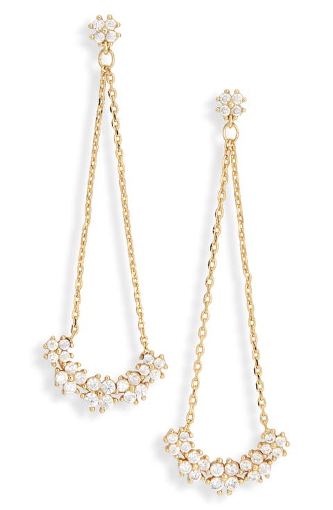 Cubic Zirconia Triangle Chain Drop Earrings