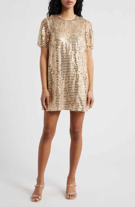 Stara Sequin Cocktail Shift Minidress