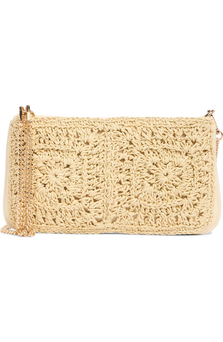 Olga Berg Dana Raffia Shoulder Bag, Main, color,