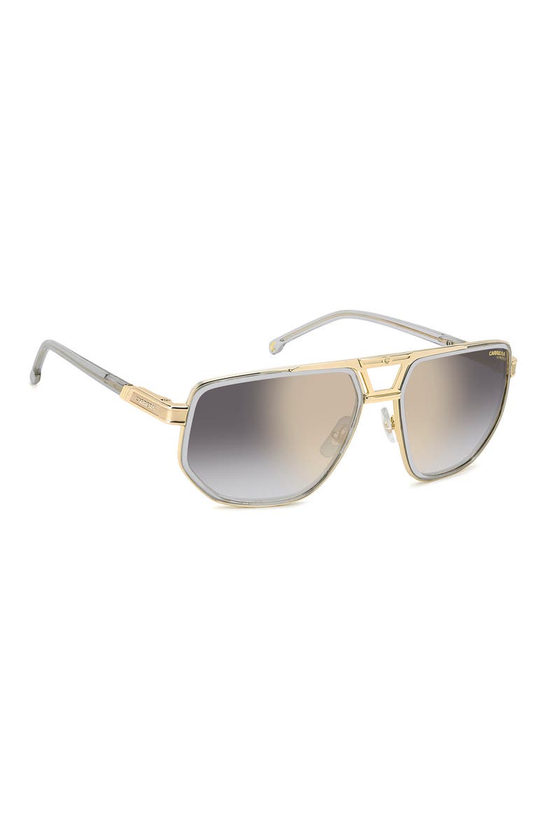 61mm Gradient Geometric Square Sunglasses, Alternate, color, GREY/ GREY SF GD SP