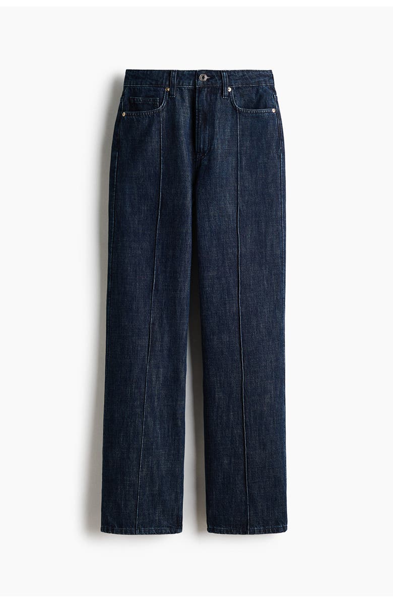 H&M Straight High Jeans, Main, color, Dark Denim Blue