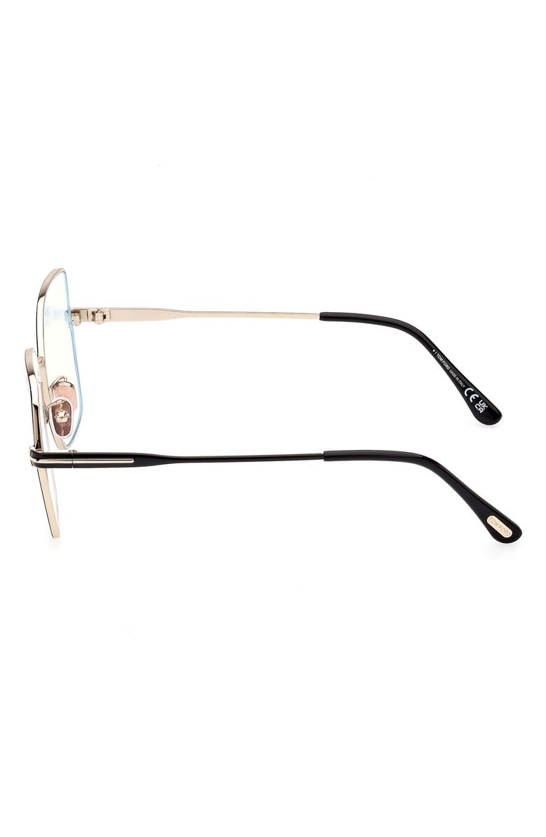 TOM FORD 56mm Butterfly Blue Light Blocking Glasses, Alternate, color,