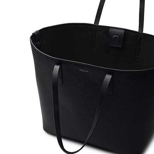 Radley Large Dukes Place Open Top Black Leather Tote Bag In Black