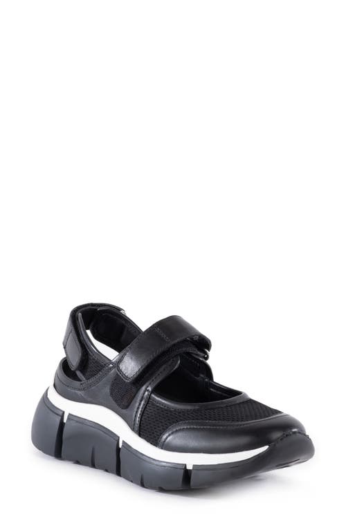 Seychelles Track Star Sneaker in Black/Black Leather 