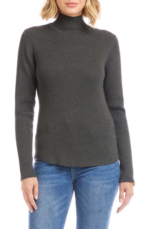 Karen Kane Rib Mock Neck Sweater In Gray