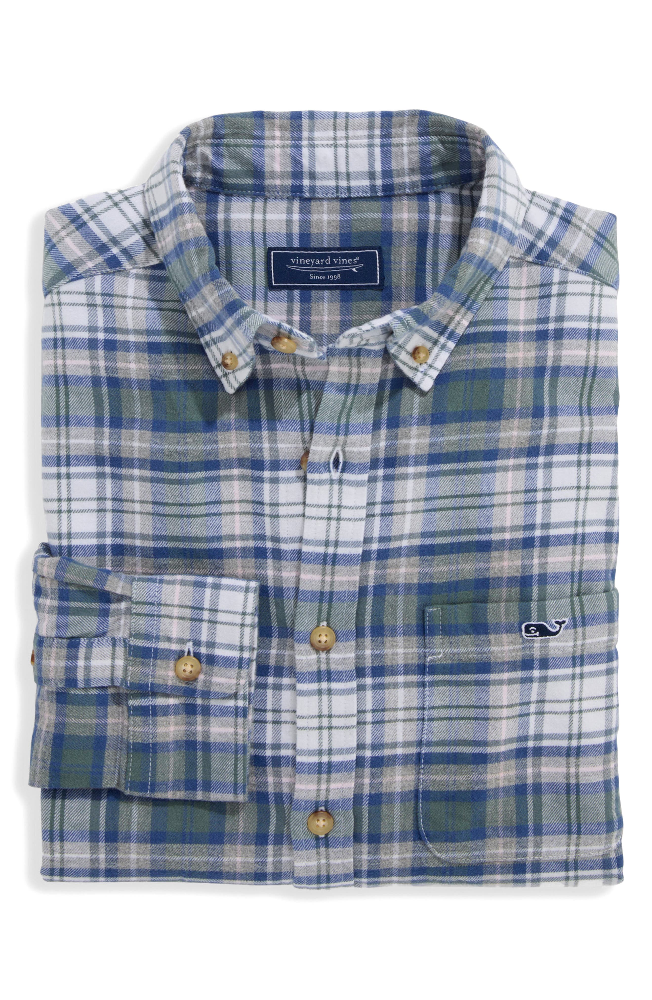 vineyard vines Great Point Plaid Stretch Flannel Button Down Shirt