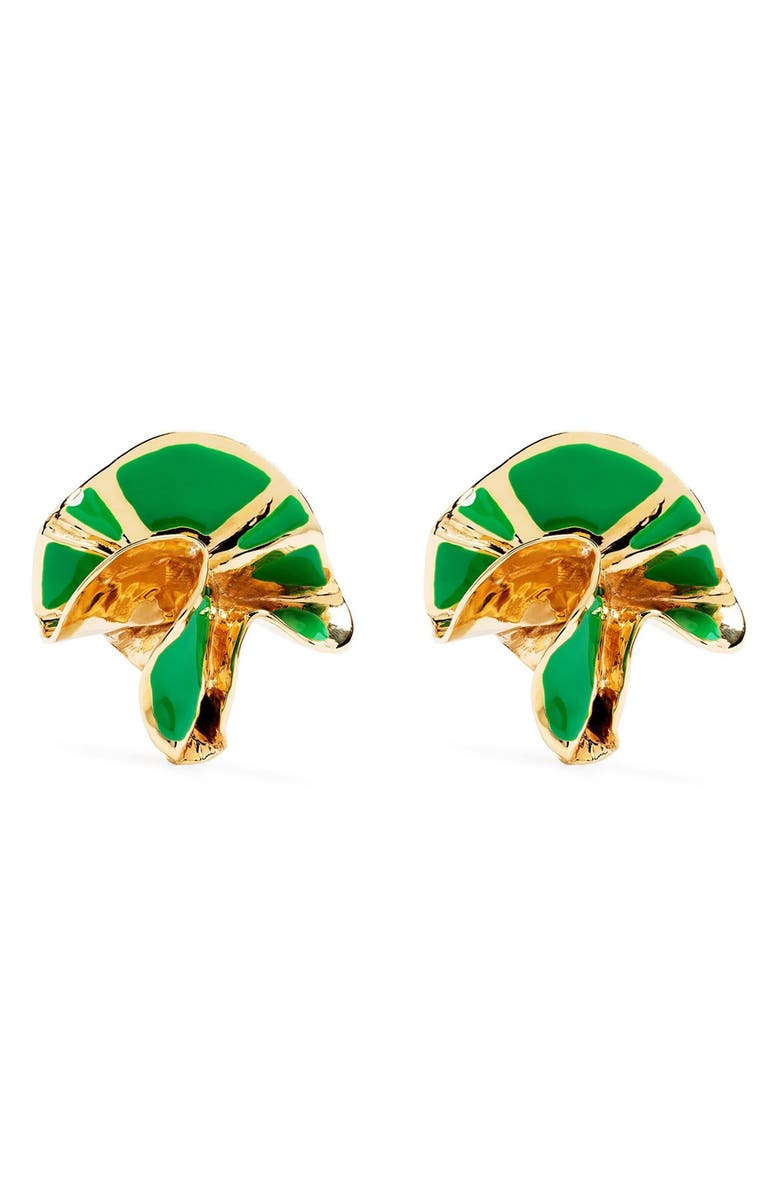 Sterling King Delphinium Enamel Stud Earrings, Main, color, 