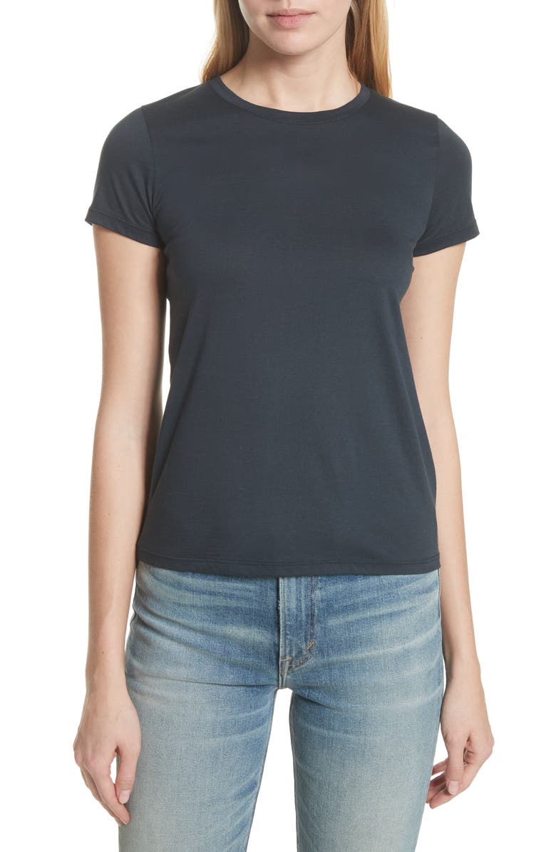 Vince Essential Crewneck Top, Main, color, Coastal